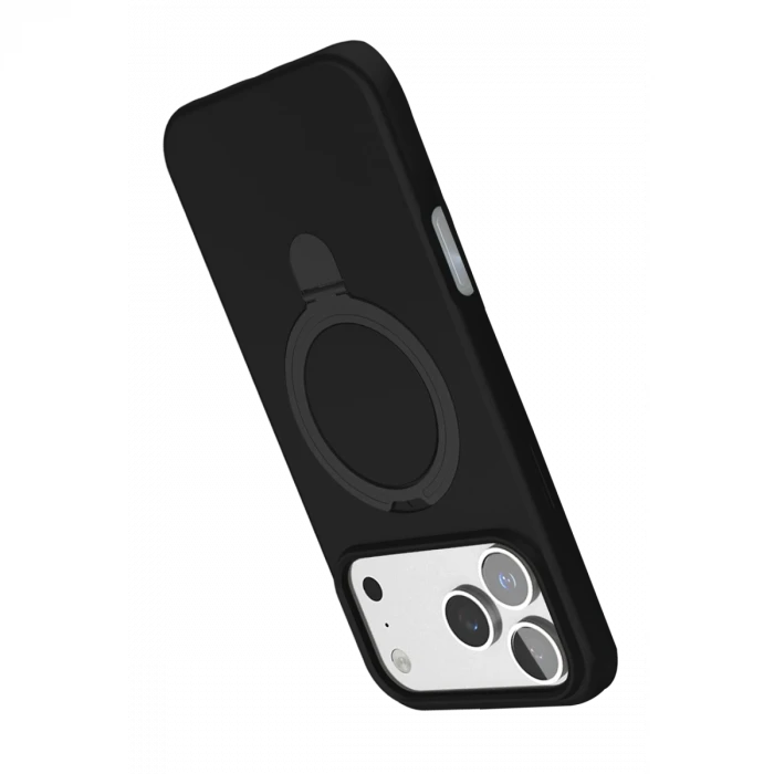 Apple iPhone 18 Pro Regal Magsafe Standlı Kapak - Siyah