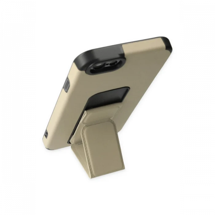 Apple iPhone 6 Kılıf Mega Standlı Silikon - Gold