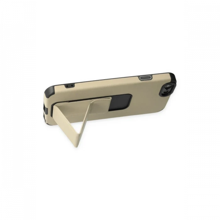Apple iPhone 6 Kılıf Mega Standlı Silikon - Gold