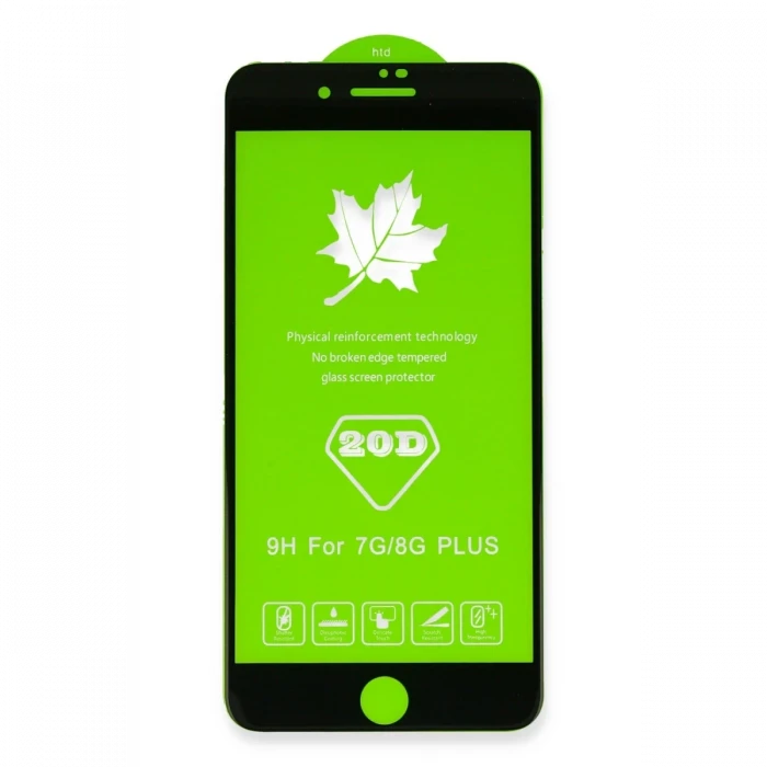 Apple iPhone 7 Plus 20D Premium Cam Ekran Koruyucu - Siyah