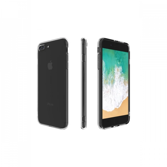 Apple iPhone 8 Plus Kılıf Deluxe 2mm Şeffaf Silikon