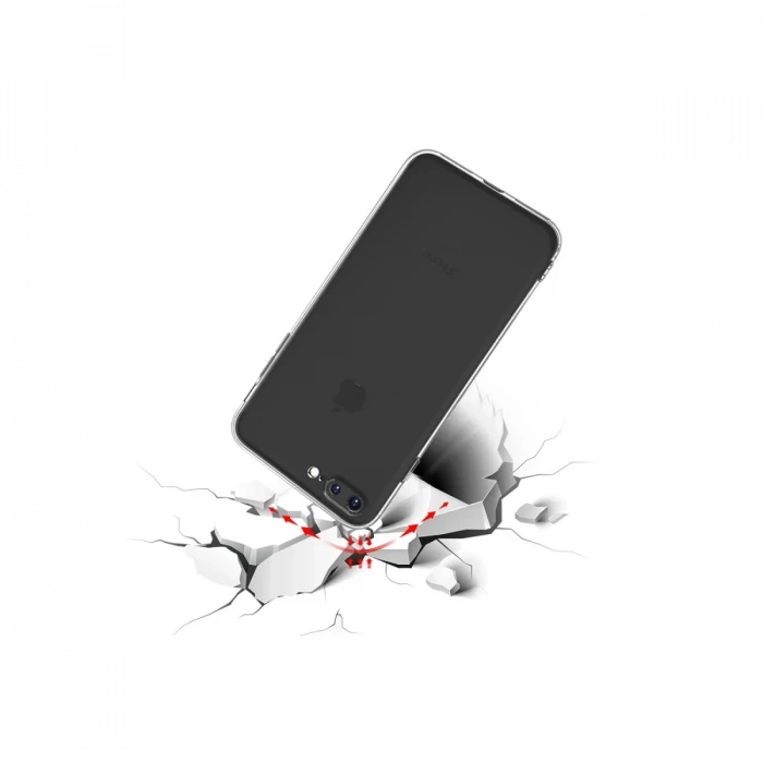 Apple iPhone 8 Plus Kılıf Deluxe 2mm Şeffaf Silikon