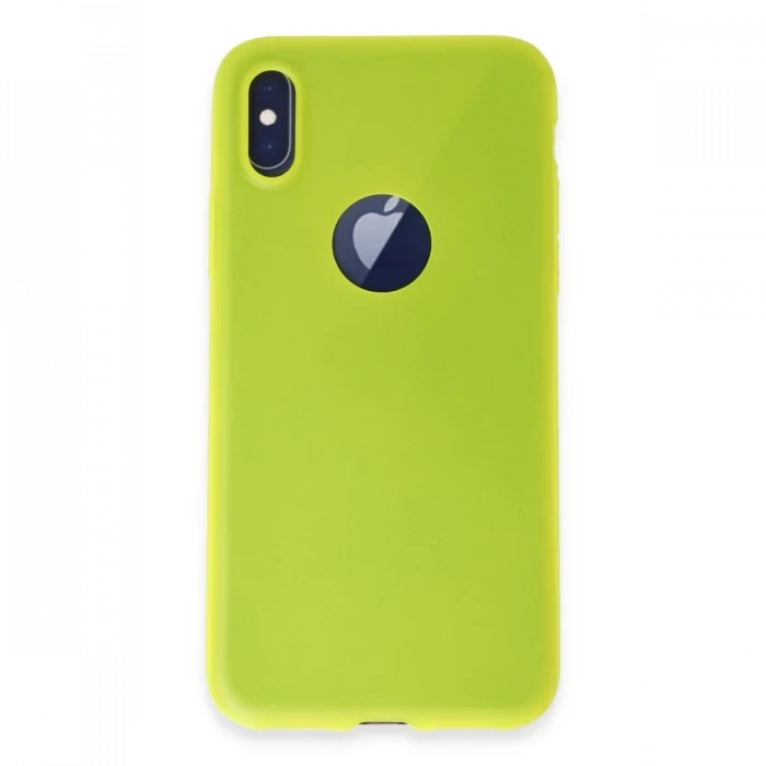 Apple iPhone X Kılıf First Silikon - Parlak Sarı