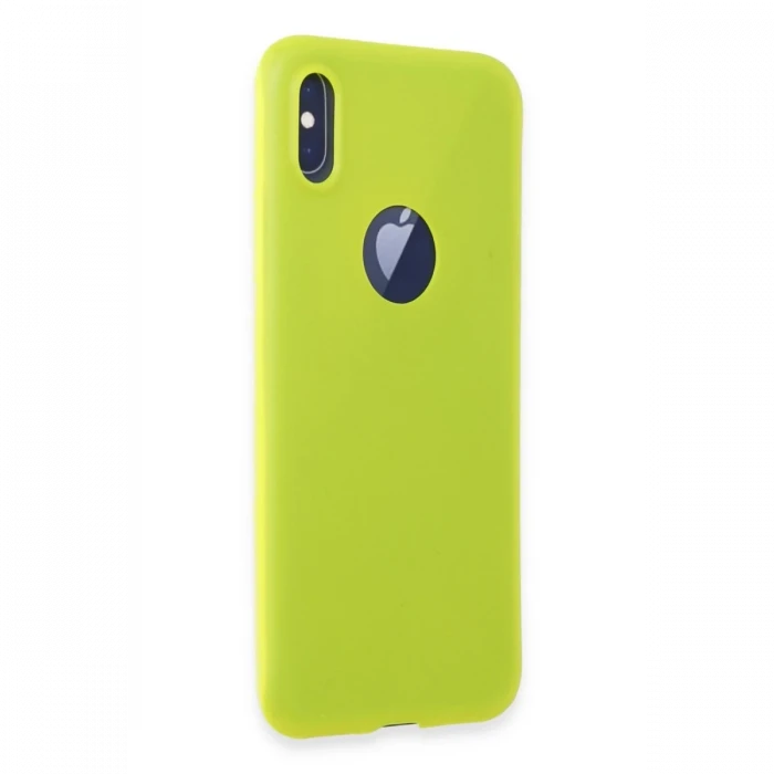 Apple iPhone X Kılıf First Silikon - Parlak Sarı