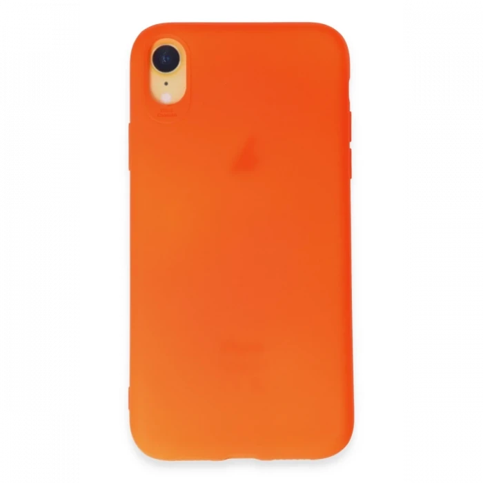 Apple iPhone XR Kılıf First Silikon - Parlak Turuncu