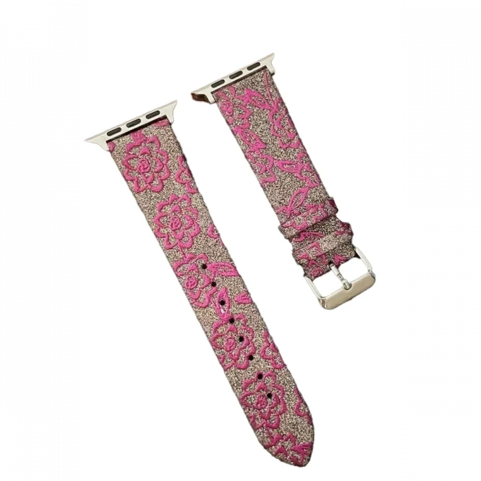 Apple Watch 38mm Creeper Desenli Kordon - Pembe