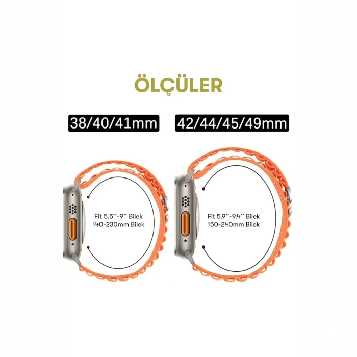 Apple Watch 38mm Mountain Kordon - Gri