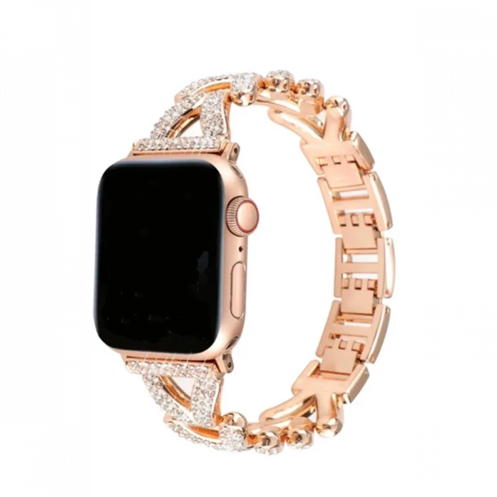 Apple Watch 38mm Node Taşlı Kordon - Siyah