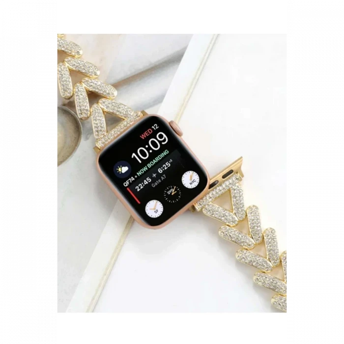 Apple Watch 38mm Node Taşlı Kordon - Siyah