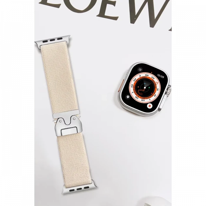 Apple Watch 42mm Forest Kumaş Kordon - Krem