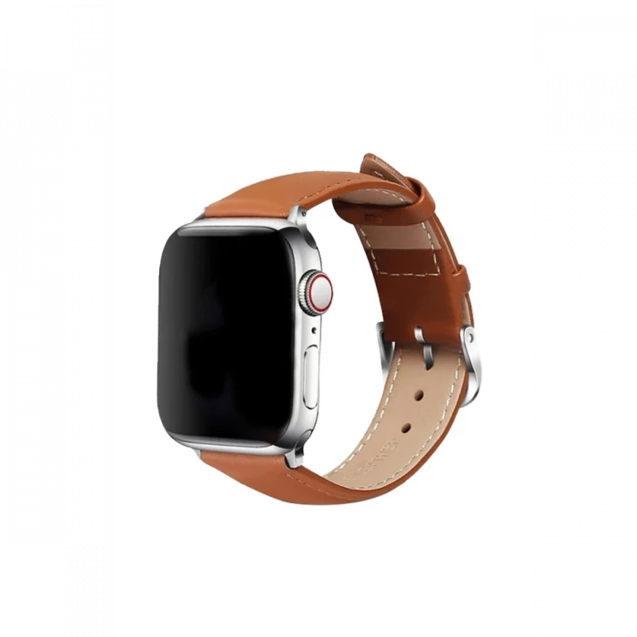 Apple Watch 42mm NL26 Deri Kordon - Taba