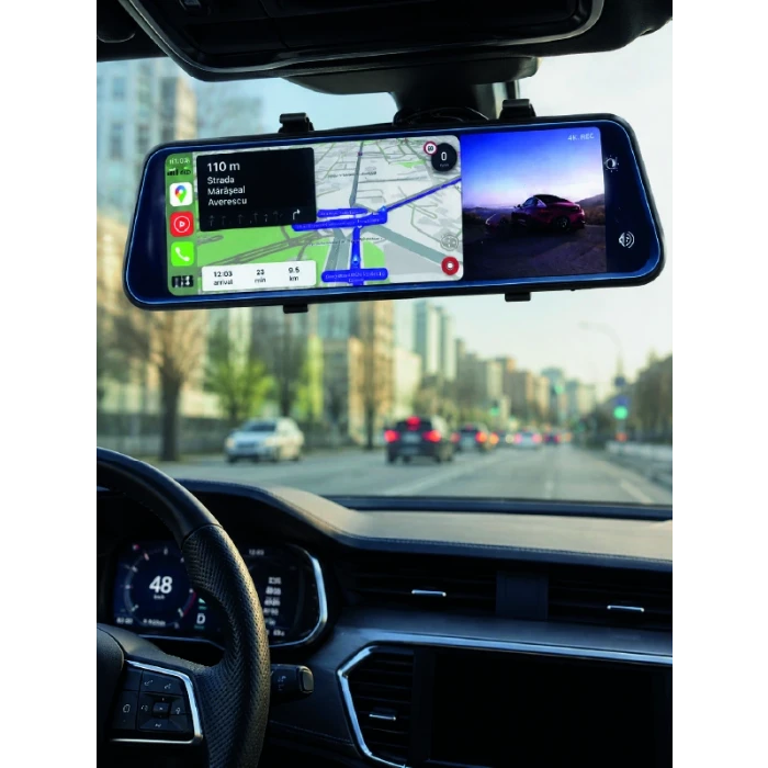 Araç İçi Multimedya Ekranı Çift Kameralı Ayna Carplay