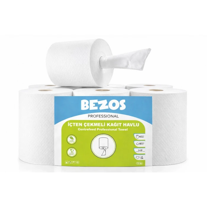 Bezos Professional İçten Çekmeli Kağıt Havlu 2 Koli | 12 Rulo | Endüstriyel Kullanım