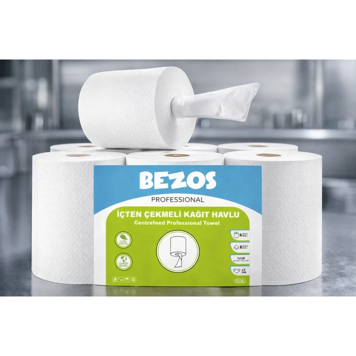 Bezos Professional İçten Çekmeli Kağıt Havlu 3 Koli | 18 Rulo | Endüstriyel Kullanım
