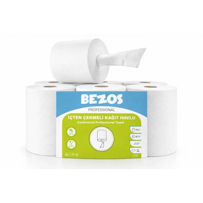 Bezos Professional İçten Çekmeli Kağıt Havlu 6’lı Koli | Endüstriyel & Yoğun Kullanım