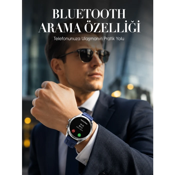 Bluetooth Arama Destekli Uzun Pil Ömürlü Akıllı Saat 3 Kordonlu