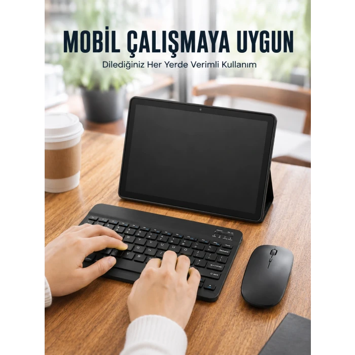 Bluetooth Klavyeli Android Tablet Seti SIM Kart Destekli Kablosuz Mouse ve Mobil Çalışma Deneyimi