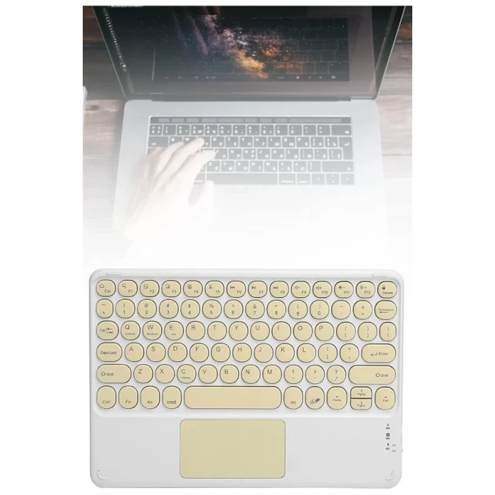 Bluetooth Touchpad Klavye 10.9 inch Kablosuz Wifi Q Klavye Slim