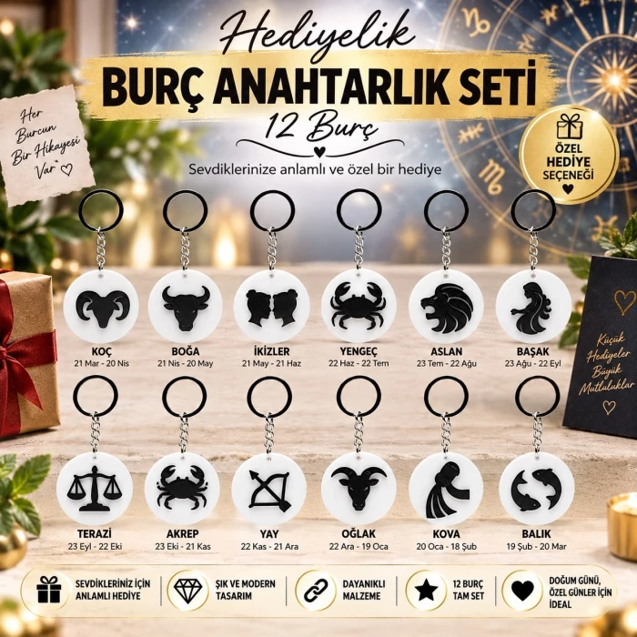 Burç Anahtarlık Seti- 12 Burç