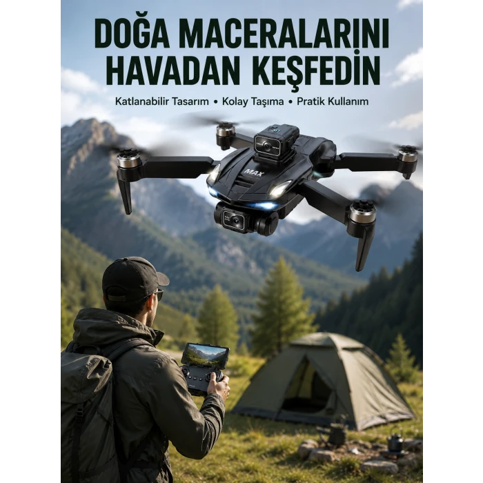 Canlı Görüntü Aktarımlı Çift Kameralı Uzaktan Kumandalı Drone