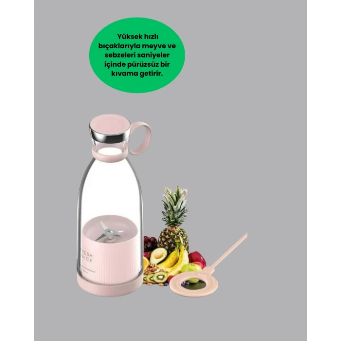 Çevre Dostu Cam Gövdeli Kablosuz Smoothie Blender