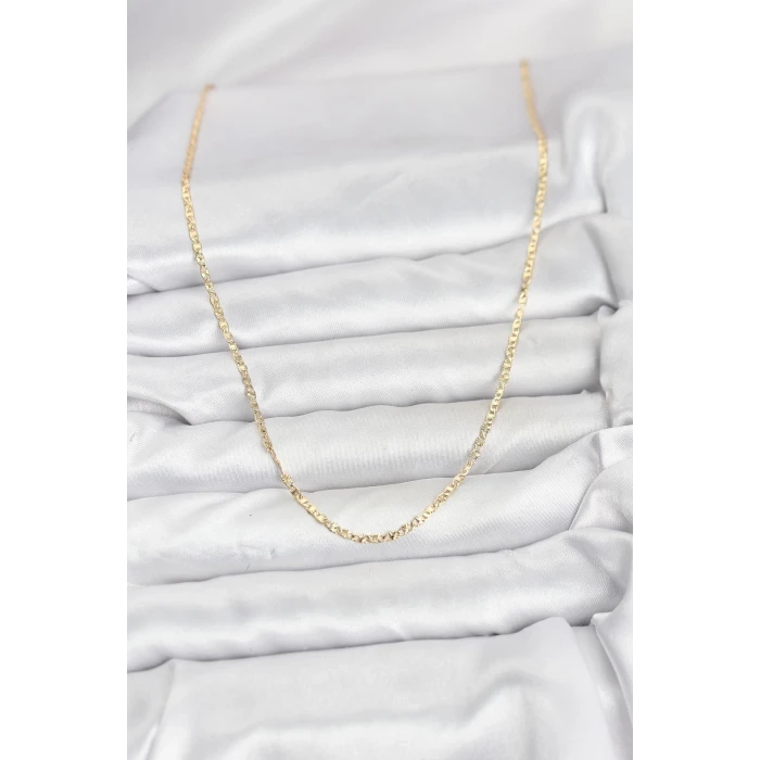 CM 14K Gold Renk Pirinç Lazer Model 60 cm Kadın Kolye