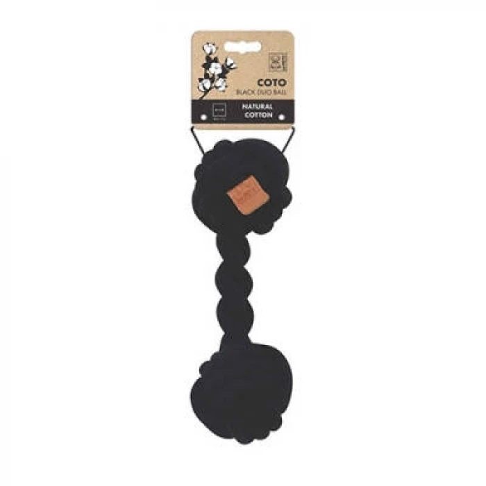 Coto Siyah Duo Ball Örgü Köpek Oyuncağı 28 Cm