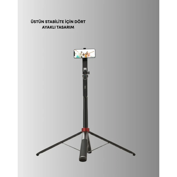 Dikey ve Yatay Çekim Destekli Selfie Stick Tripod