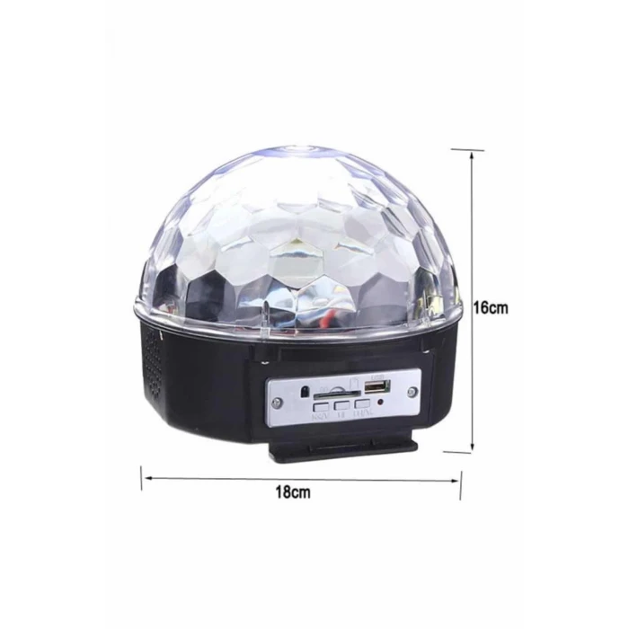 Disko Topu Renkli Işıklı Lazer Parti Bluetooth Bağlantılı Led Küre