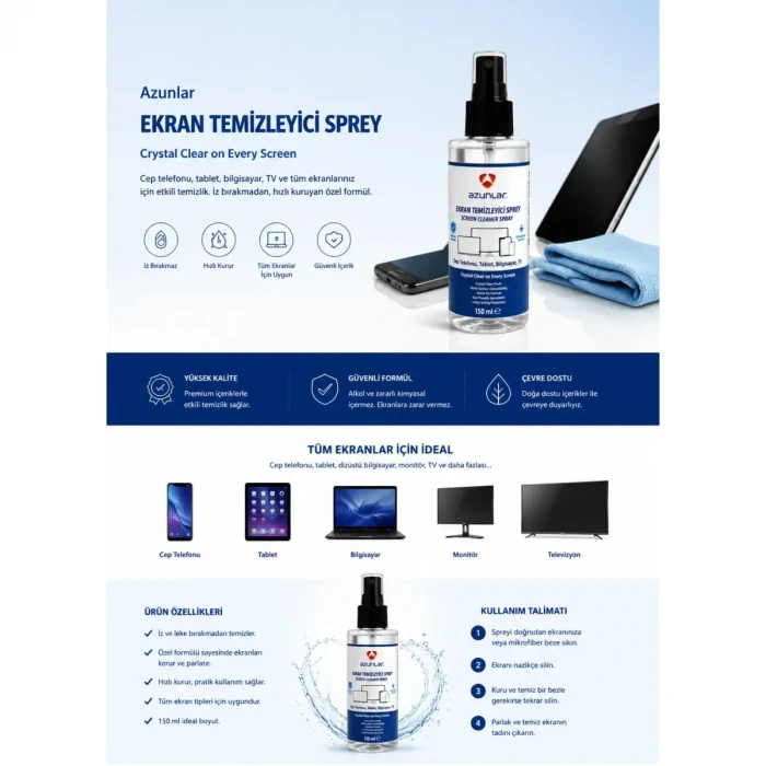 Ekran Temizleme Sprey 150 ml