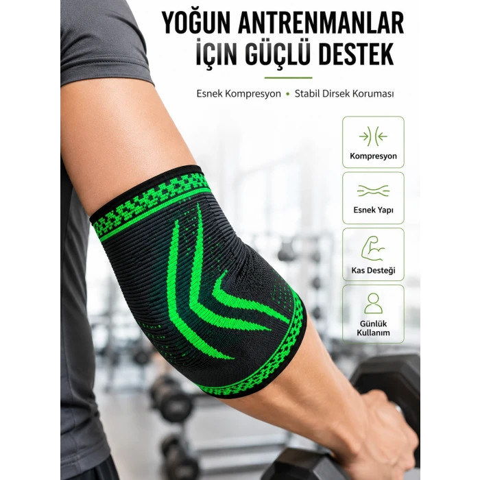 Elastik Kompresyon Dirsek Destekliği Spor Fitness Günlük Kullanım Dirseklik