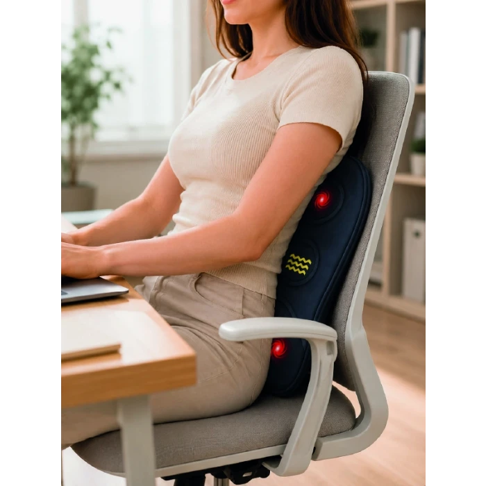 Ergonomik Isıtmalı Bel Masaj Minderi Sırt Destek Minderi