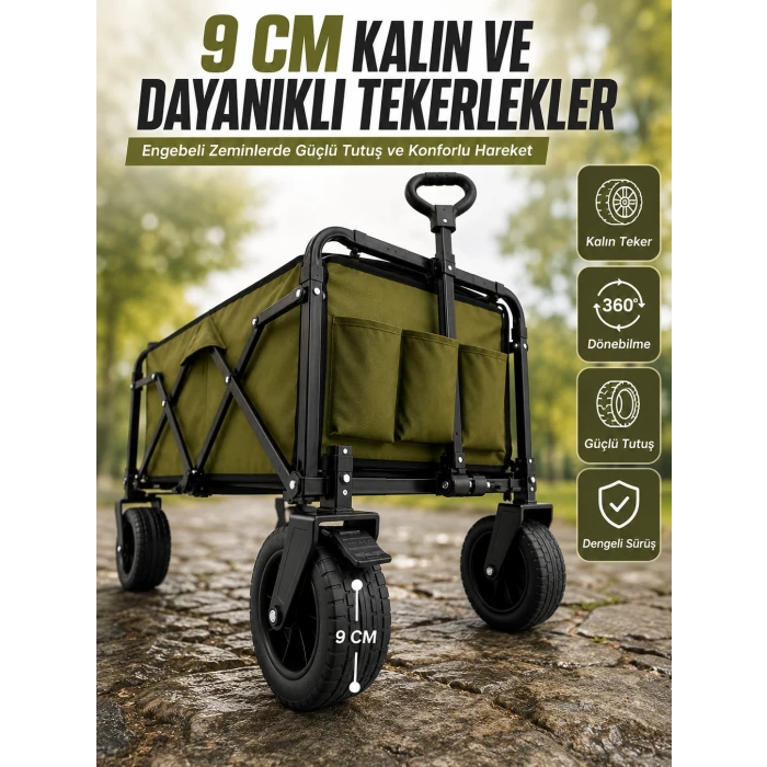 Extra Cepli Katlanabilir Wagon Arabası ile Pratik ve Düzenli Taşıma