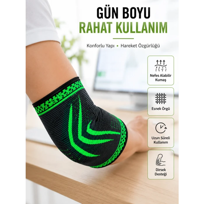 Fitness Dirsekliği Kompresyonlu Dirsek Destekliği Tenisçi Dirseği Spor Koruyucu