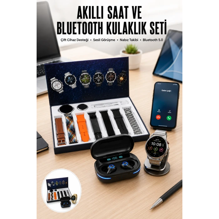 Gamer Oyuncu Seti Bluetooth Kulaklık Ucuz Kaliteli Yeni Nesil Akıllı Saat