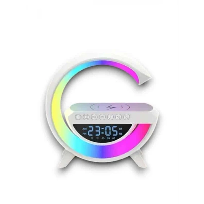Google Dijital Kablosuz Şarj Özellikli Bluetooth Hoparlör Gece Lambası