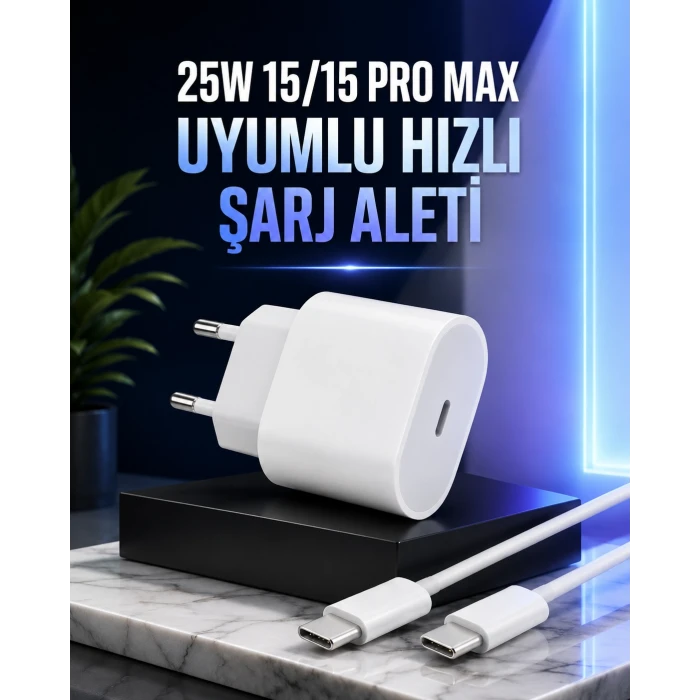 Güç Adaptörü ve Kablosu Şarj Aleti 15/15 Pro Max Uyumlu Hızlı Şarj