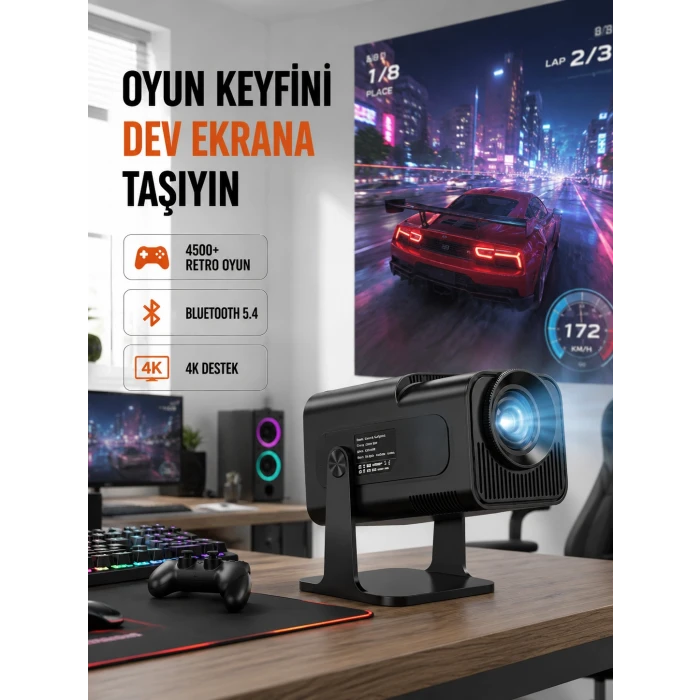 HCS350pro Android 11 İşletim Sistemli Mini Projektör Yeni Nesil