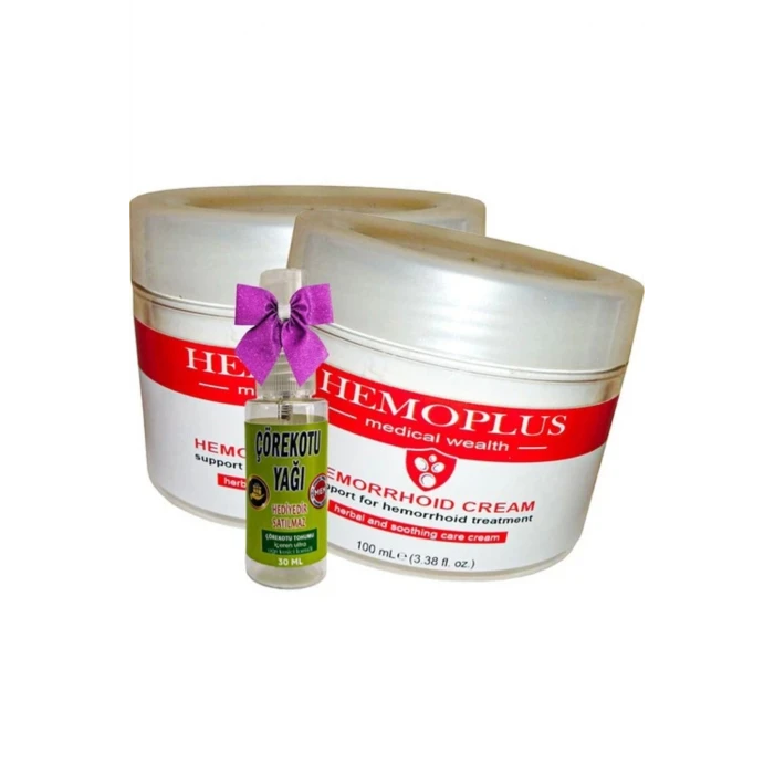 Hemoplus Bakım Kremi 100 ml x 2 adet + Çörek Otu Yağı 30 ml