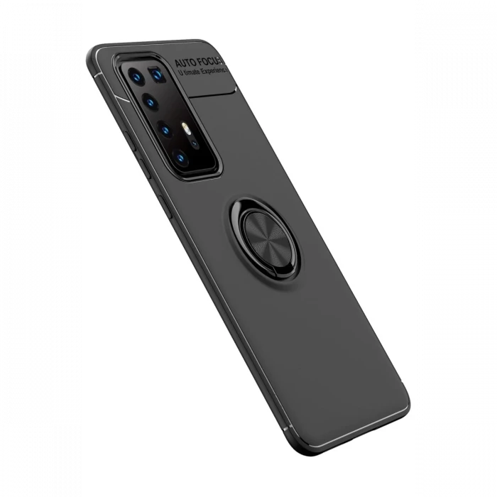 Huawei P40 Pro Kılıf Range Yüzüklü Silikon - Siyah