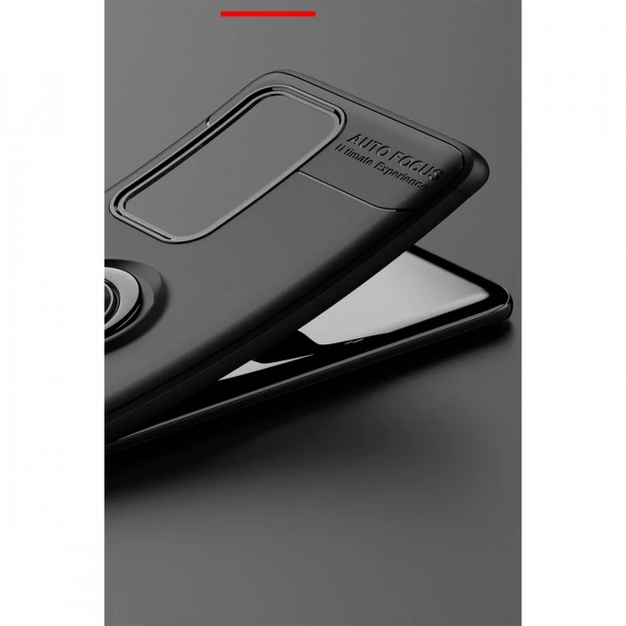Huawei P40 Pro Kılıf Range Yüzüklü Silikon - Siyah