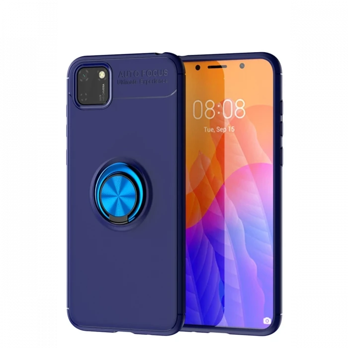 Huawei Y5P Kılıf Range Yüzüklü Silikon - Mavi