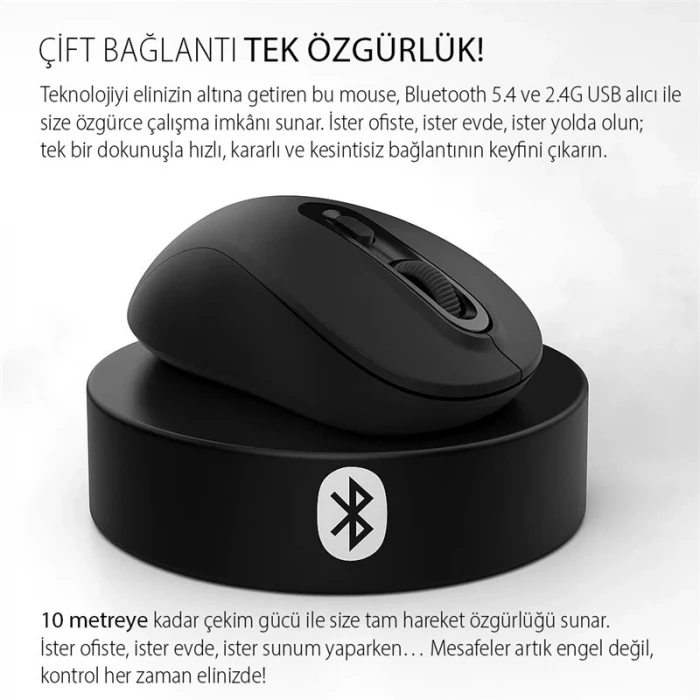 INCA IWM-288T BLUETOOTH + WIRELESS ERGONOMIC DESIGN SILENT MOUSE