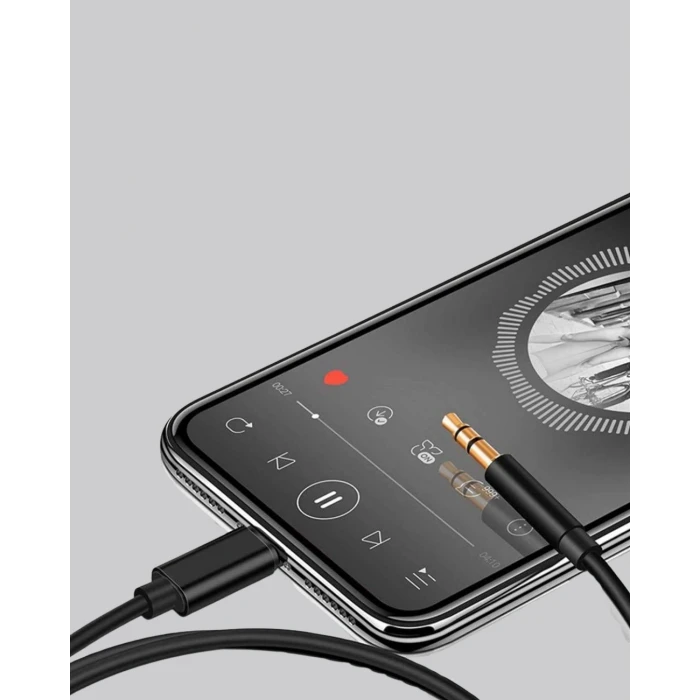 iPhone Uyumlu Lightning 3.5mm Aux Adaptör Kablo Stereo Ses Aktarım