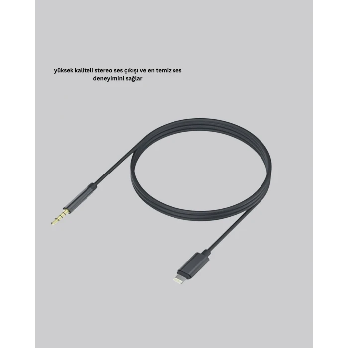 iPhone Uyumlu Lightning 3.5mm Aux Adaptör Kablo Stereo Ses Aktarım