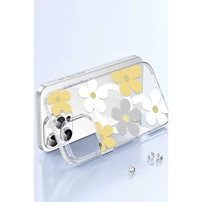 Joko Apple iPhone 14 Pro Max Floral Magsafe Kapak - Pembe