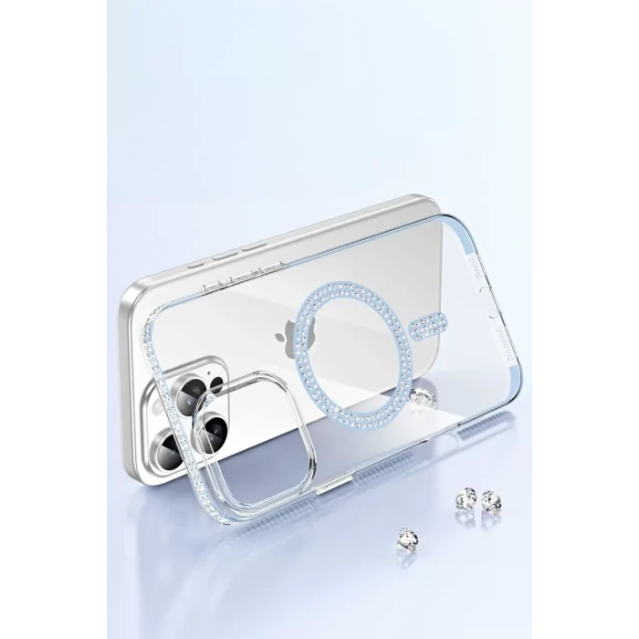 Joko Apple iPhone 14 Pro Max Move Taşlı Magsafe Kapak - Pembe