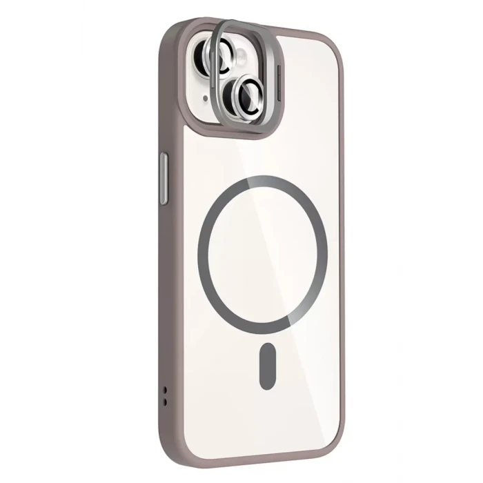 Joko Apple iPhone 14 Remim Lensli Magsafe Standlı Kapak - Titan Gri