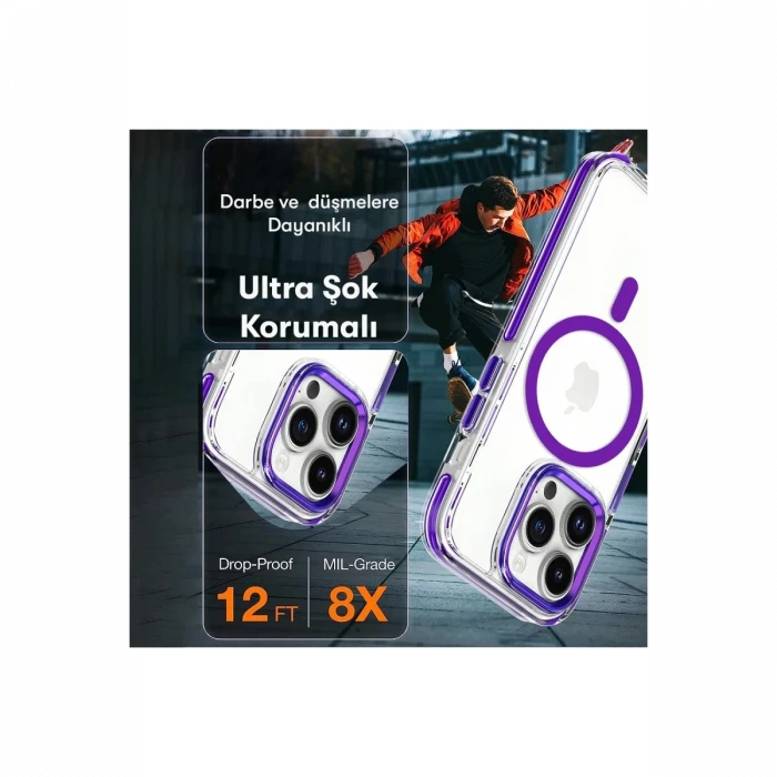 Joko Apple iPhone 15 Pro Max Bella Magsafe Kapak - Derin Mor