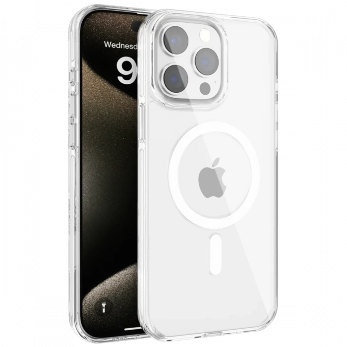 Joko Apple iPhone 15 Pro Max Gleam PC Sert Magsafe Kılıf - Şeffaf